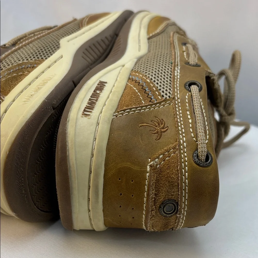 Margaritaville Men's Sz10 Tan Anchor/Deck Leather‎ Casual Shoes